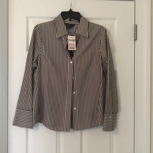 NWT Tracy M silk button down blouse